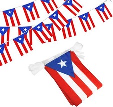 Anley Puerto Rico String Flag Pennant Banners, Puerto Rican Day Decoration