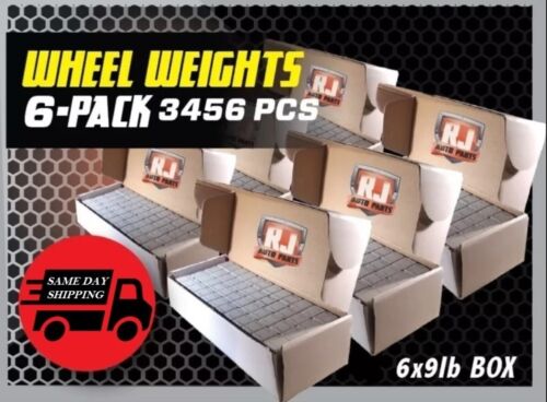 6x9 LBS BOX, 54LBS, STICK-ON ADHESIVE TAPE 1/4 OZ WHEEL WEIGHTS, 3456 PIECES