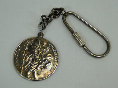 ADAC Christopherus Medaille Schlüsselanhänger versilbert 
