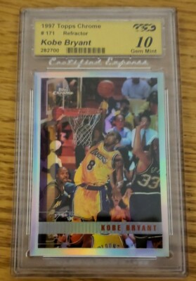 1997 Topps Chrome Refractor Kobe Bryant #171 & Allen Iverson #54