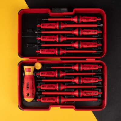 Felo E-Smart 14 piece Square 2 Set - Slotted, Phillips, Square, Torx Tip Insulat