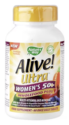 Nature's Way Alive! Damen 50 + Ultra Energie 60 Tabletten Vegan Eco
