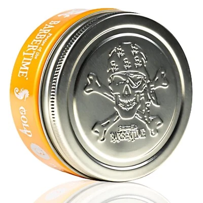 BARBERTIME Hair Styling Pomade Wax | Strong Hold & Shine Look | Gold No3 150 ml