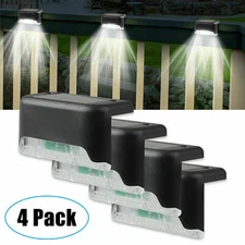 4 Solar LED Bright Deck Lights Outdoor Garden Patio Railing Decks Path Lighting
