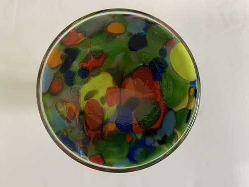 Vintage End Of Day Czech Kralik Bohemian Spatter Vase Multicolor - Picture 5 of 5