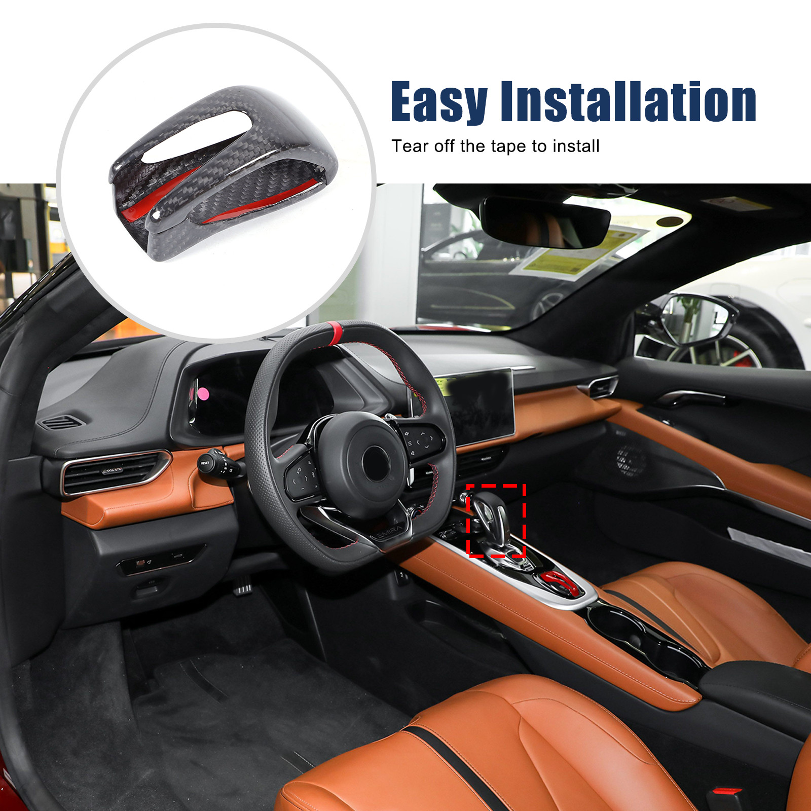 Carbon Fiber Central Console Gear Shift Knob Cover For Lotus EMIRA 2022-2025
