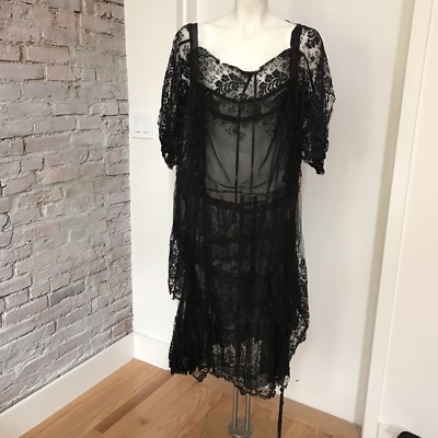 black lace drop waist dress Hestia Drop Waist Shirring Mini Dress main image 0