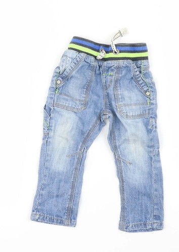 NEXT Boys Blue Cotton Blend Cargo Trousers Size 9-12 Months