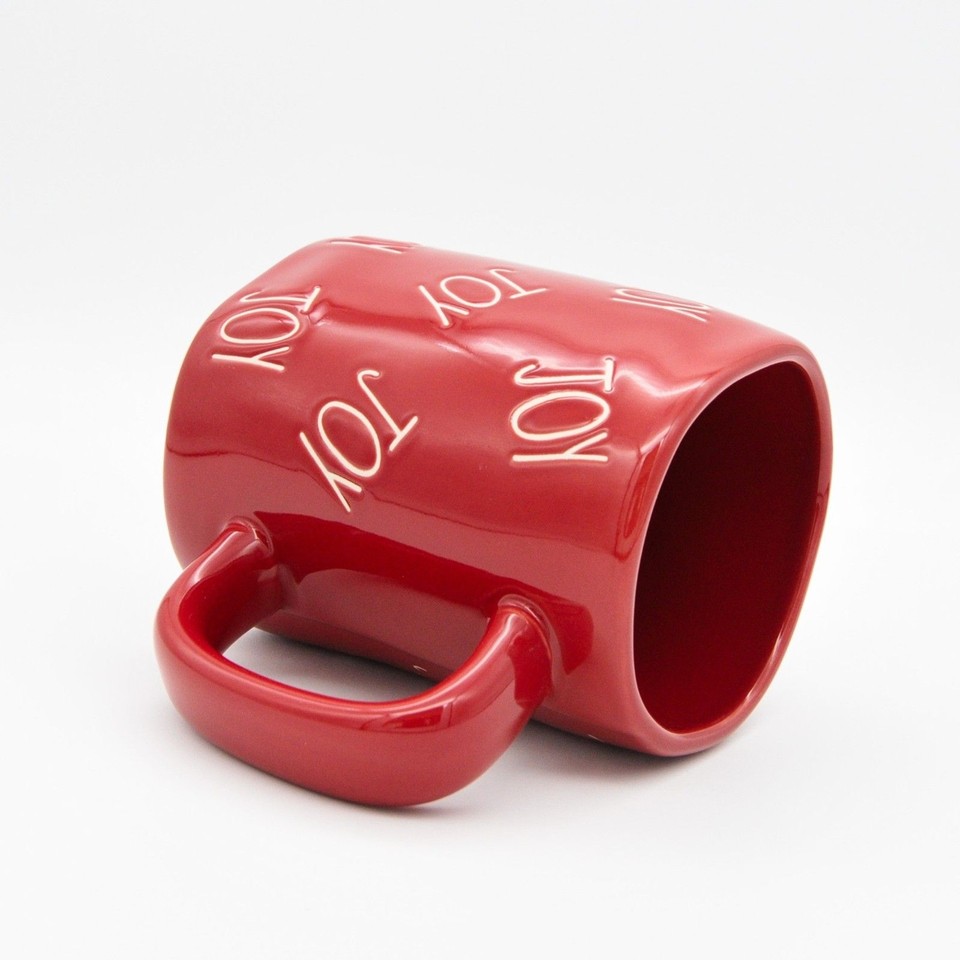 Red Rae Dunn Mug Joy 16oz Ceramic Christmas Coffee Cup Gift For Mom