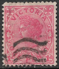 Australia - Victoria Stamp - Scott #194- 1p Rose Red Canc/LH 1901