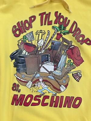 Moschino Jeremy Scott Yellow Hoodie Shop Til You Drop Size Medium