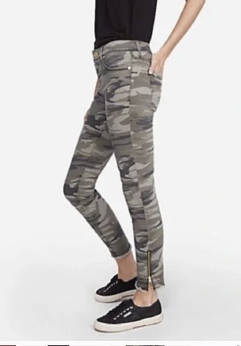 Express Jeans Mid Rise Camouflage Ankle 