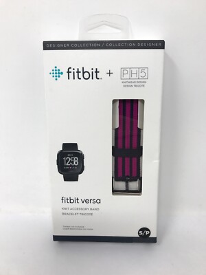 Fitbit PH5 Versa Knit Accessory Band Size Small S/P - Pink/Navy | eBay