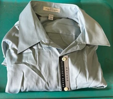 VINTAGE! GEOFFREY BEENE  MEN'S POCKET DRESS-SHIRT L  LIGHT BLUE