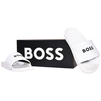 Hugo Boss Reese Slides Mens 10 White Sandal Shoes Hugo Boss Men main image 2