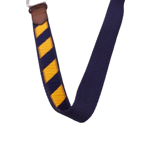 NWT Janie And Jack Belt Boys 4-5 Navy Blue Gold Striped Leather Trim Casual - Picture 5 of 12