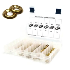 Brass Finishing Cup Washer Countersunk Washer Kit #4 through 1/4" - 276 pieces