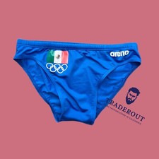 H.E.Arts Custom Print Mexico Logo on Arena men blue Swim Brief bikini swimwear