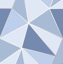 Image of Triangle Geometric Wallpaper Apex Modern Futuristic Rose Gold Blue Black Yellow