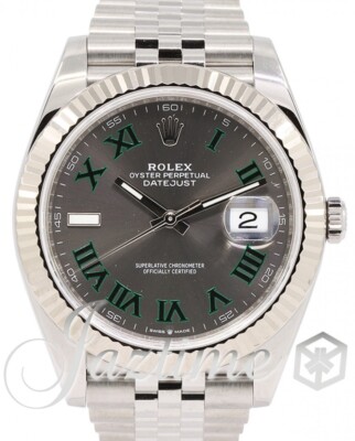 Rolex Datejust 41 Wimbledon Slate Roman Fluted Steel Jubilee 126334 BOX PAPERS