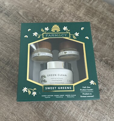 NIB FARMACY  Sweet Greens Set ,Green Clean Balm ,Honey Drop ,Honey Potion Mask