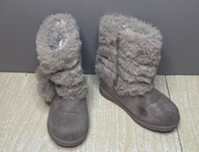 Makalu California Side Zip Boots Kids Size 10 With Faux Fur with Pom Pom Tassles