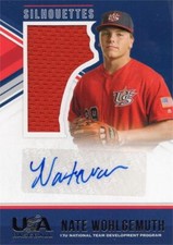 Nate Wohlgemuth signed relic jersey patch baseball card 2018 Panini #97