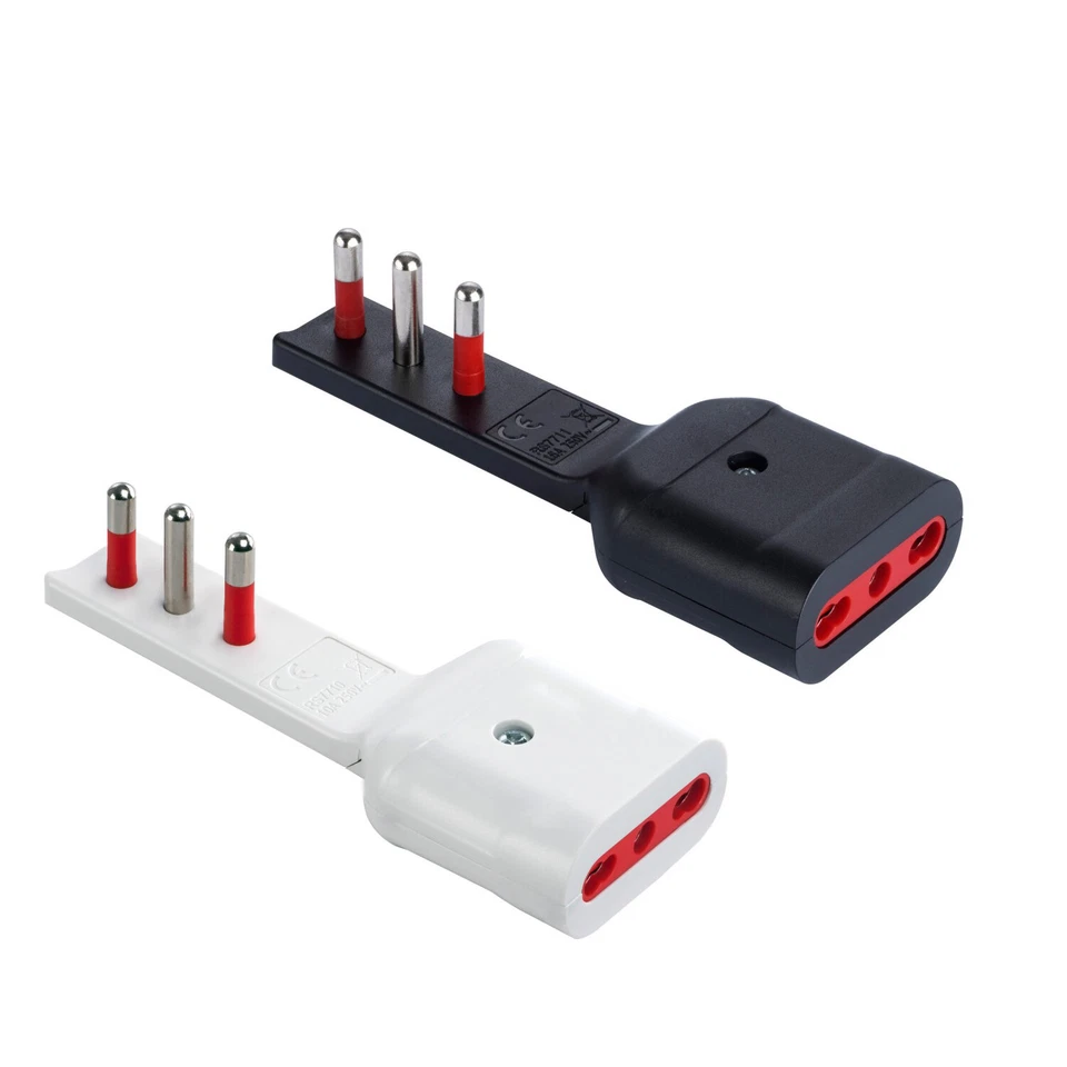 ROSI RS7710 Spina Adattatore Emilia Flat Ultra Piatta Spessore 6mm 2P+T 16A 250V