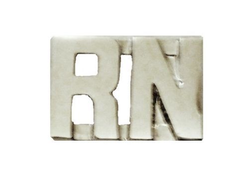 как выглядит RN Collar Pin Set Nickel Registered Nurse Cut Out Letters Nursing 2457 3/8" New фото