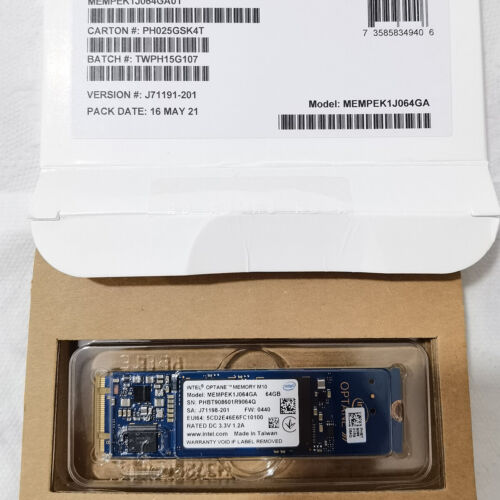 Intel Optane Memory 64 GB / 32 GB / 16 GB SSD M.2 2280 PCIe 3.0 3D Xpoint NVMe - Picture 6 of 14