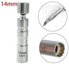 1x 14mm Spark Plug Sleeve Removal Tool 3/8" Drive Magnetic Chrome Vanadium Steel