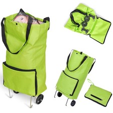 Shopping Cart with Wheels Tug Foldable Grocery Carts Large Capacity Supermark...