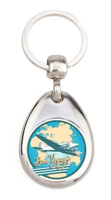 Vintage Aviation Bon Voyage - Schlüsselanhänger aus Metall