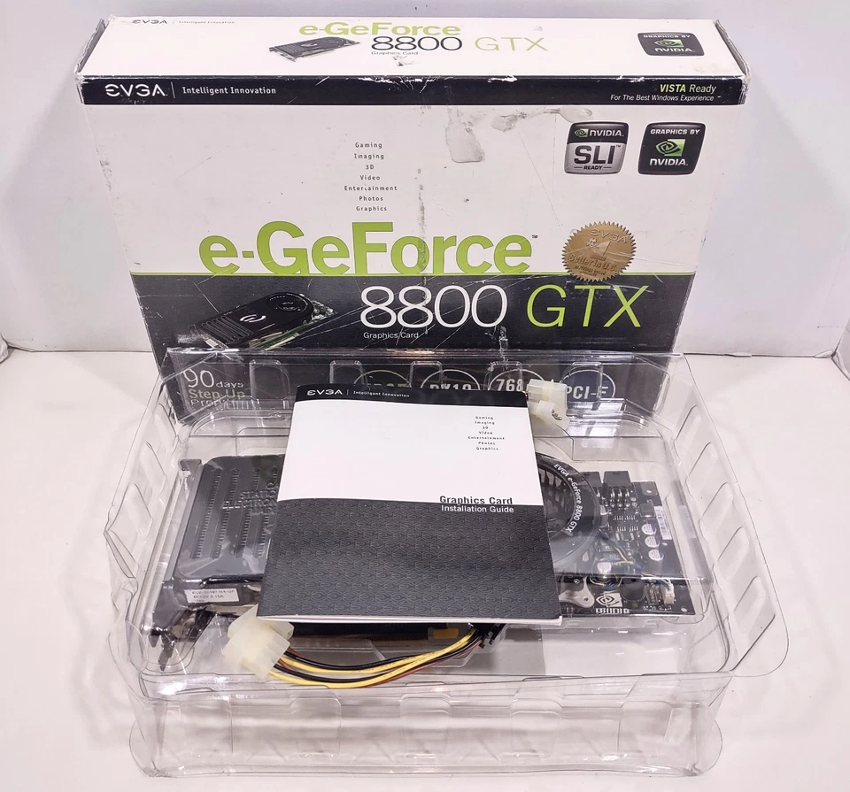 EVGA e-GeForce 8800 GTX Graphics Card 768 MB DDR3 PCI-E New Open Box - Image 4 of 4