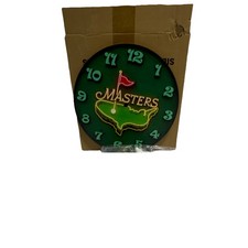 Masters Golf Wall Clock Green Round Analog Quartz Wood Arabic Numerals