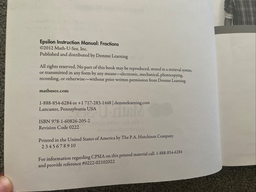 Math U See Epsilon Instruction Manual -DVD - test booklet homeschooling - Picture 7 of 7