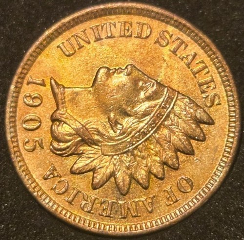 1905 Indian Head Cent - Uncirculated, RED Glossy Example - FREE SHIPPING - Picture 2 of 3