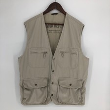 Banana Republic Vest Men Large Safari Utility Khaki Photographer Fishing READ