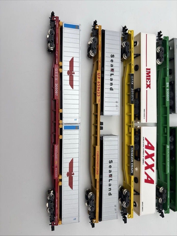 Lot of 4 N Scale TOFC Trailer Train Flatcars - Excellent Condition - Image 3 of 3