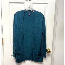 Gap Sweater Cotton Blend Cardigan Teal Green Blue Womens Size S