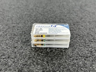 Dentsply Profile GT Rotary Files GTR1004025 & GTR0604025 Size 40 25mm Lot of 3