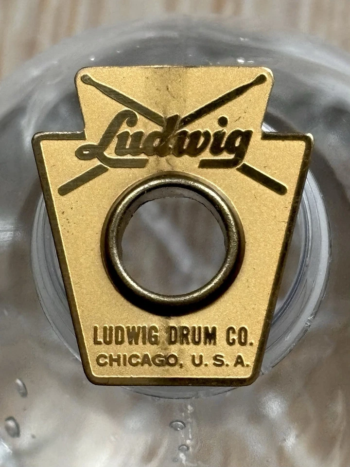 Ludwig Pre Serial Number Chicago Script Badge W Grommet Snare Tom Bass Drum Mint - Image 4 of 4