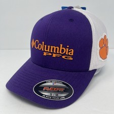 Columbia PFG NCAA Clemson University Tigers CU Mens Stretch Fitted Hat Size S/M