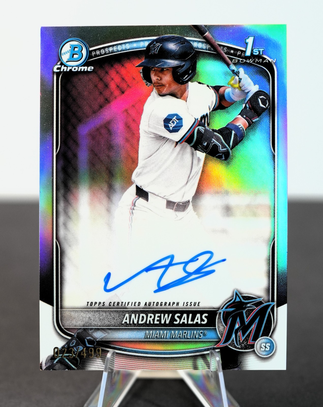 2025 Bowman Chrome ANDREW SALAS 1st Chrome PROSPECT REFRACTOR AUTO CPA-AS /499