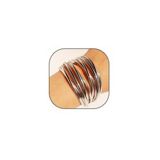 Pulseras de apertura de bobina de oro multicapa, apiladas entrelazadas geométricas metidas - 01