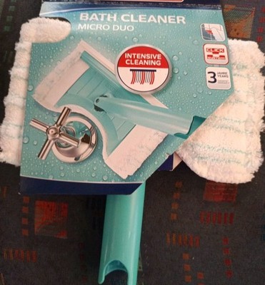 Leifheit Badwischer Bath Cleaner Fliesenwischer, Wischer Aufsatz Micro Duo
