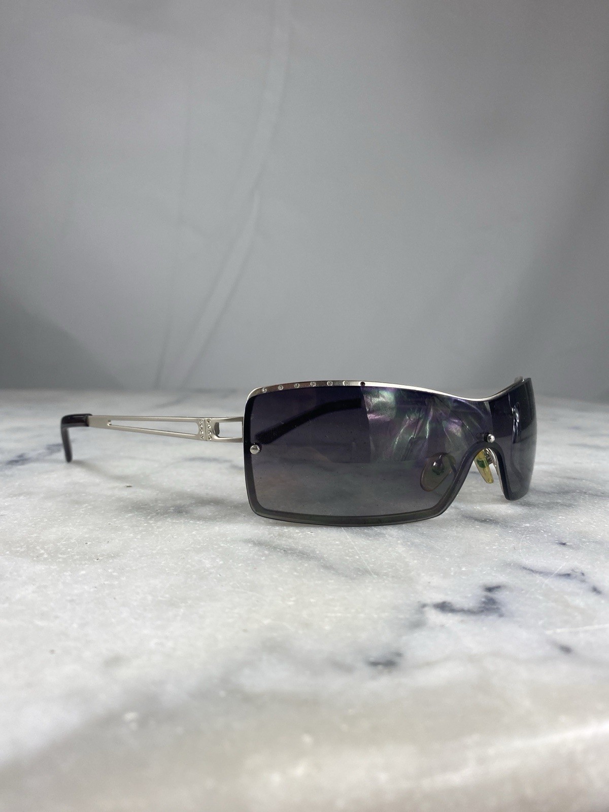 Steve Madden Rectangular Rimless Rhinestone Sungl… - image 2