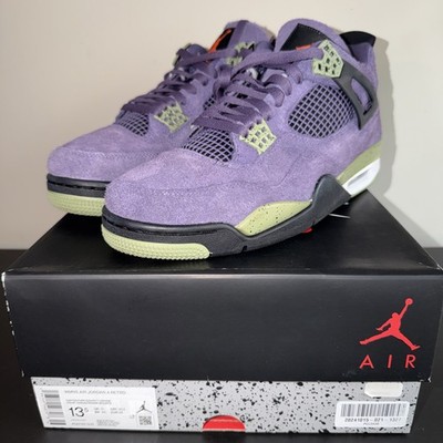 Air Jordan 4 Retro Women's Sneakers Canyon Purple, Size 12M/13.5W, AQ9129-500