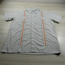 Texas Standard Shirt Mens Large Gray Whataburger Guayabera Button Up Vented