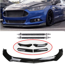 Front Bumper Lip Splitter Spoiler Glossy Black For Ford Fiesta Stse Strut Rods